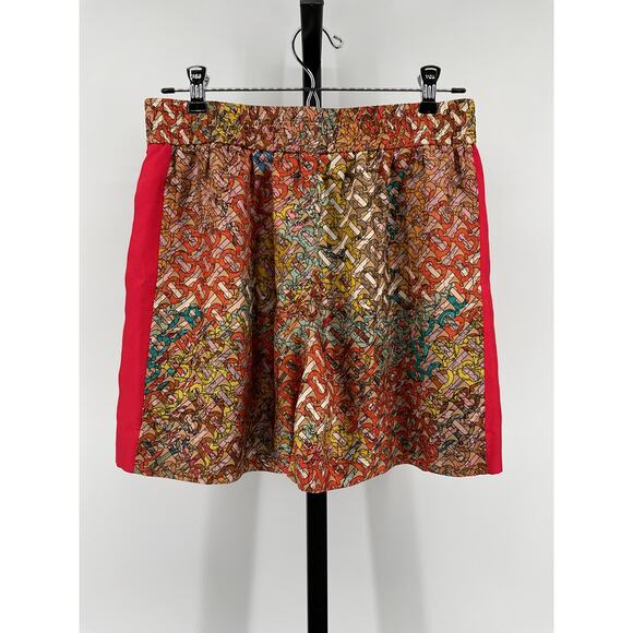 Burberry 'Tawney' Orange Silk Short Size 6 - Picture 3 of 6